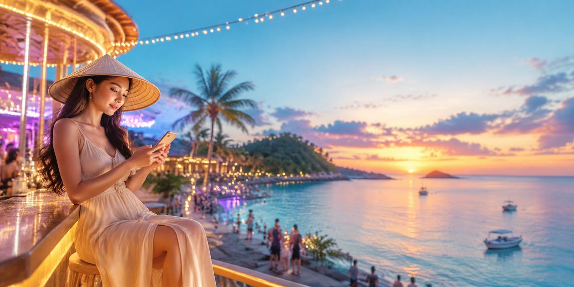 Trải nghiệm casino di động tại Phú Quốc với điện thoại và nón lá